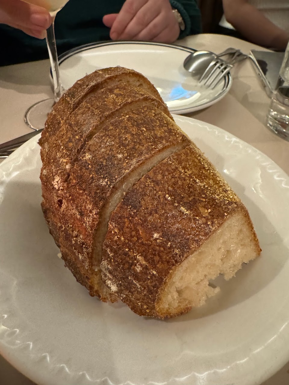 Sliced sourdough on a Ragazzi plate